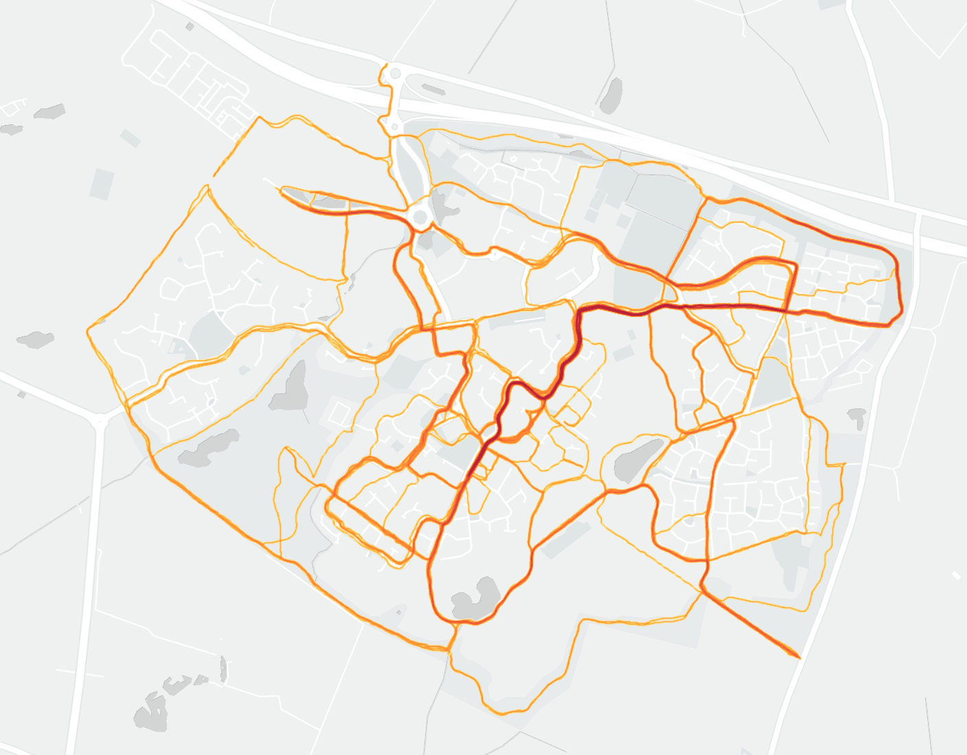 Cambourne running heatmap