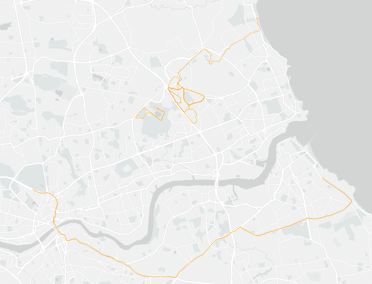 Newcastle running heatmap